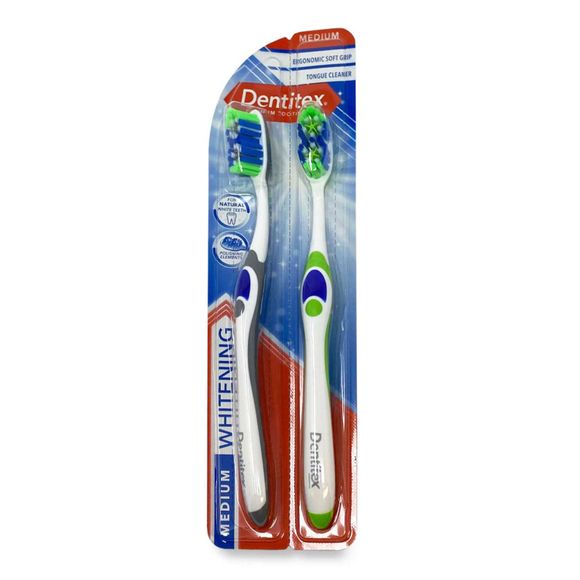 Dentitex Medium Whitening Toothbrush 2 Pack